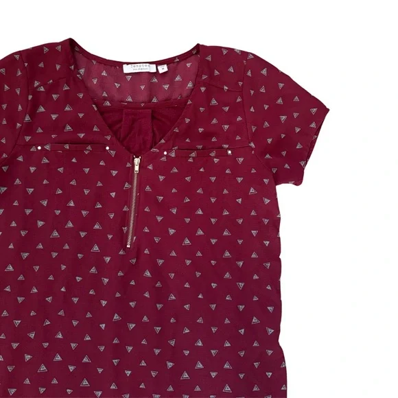 Burgundy Bliss Blouse Sz M - Picture 8 of 10